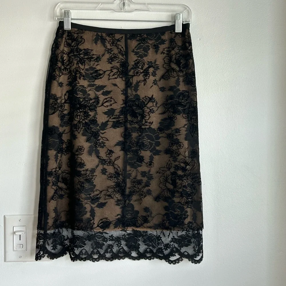 NEW Vintage 90s Y2K Black Lace
Skirt Floral Whimsigoth Express - Picture 1 of 5